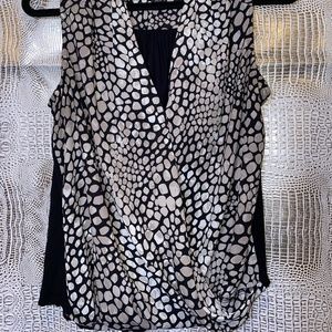 Grey, Black, and White V-Neck Tank Top / Blouse size M
